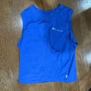 blue champion size large muscle tank top